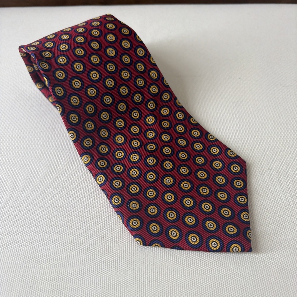 Polo Ralph Lauren Imported Silk Necktie Red Abstract Print 58" L - 4" W USA